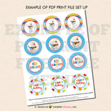 Ice Cream Sundae (Boys) - Printable Cupcake Toppers - Instant Download PDF File - inkberrycards