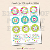 Jump and Play (Girls) - Printable Cupcake Toppers - Instant Download PDF File - inkberrycards