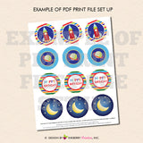 Out of this World Space Birthday (Boy) - Printable Cupcake Toppers - Instant Download PDF File - inkberrycards