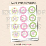 Sweet Spring Baby Shower - Printable Cupcake Toppers - Instant Download PDF File - inkberrycards