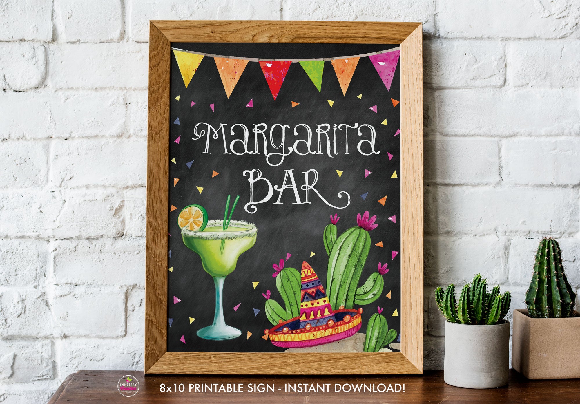 Taco Bout Love Bridal Shower, Margarita Bar Sign, Chalkboard, Printable Sign - 8x10