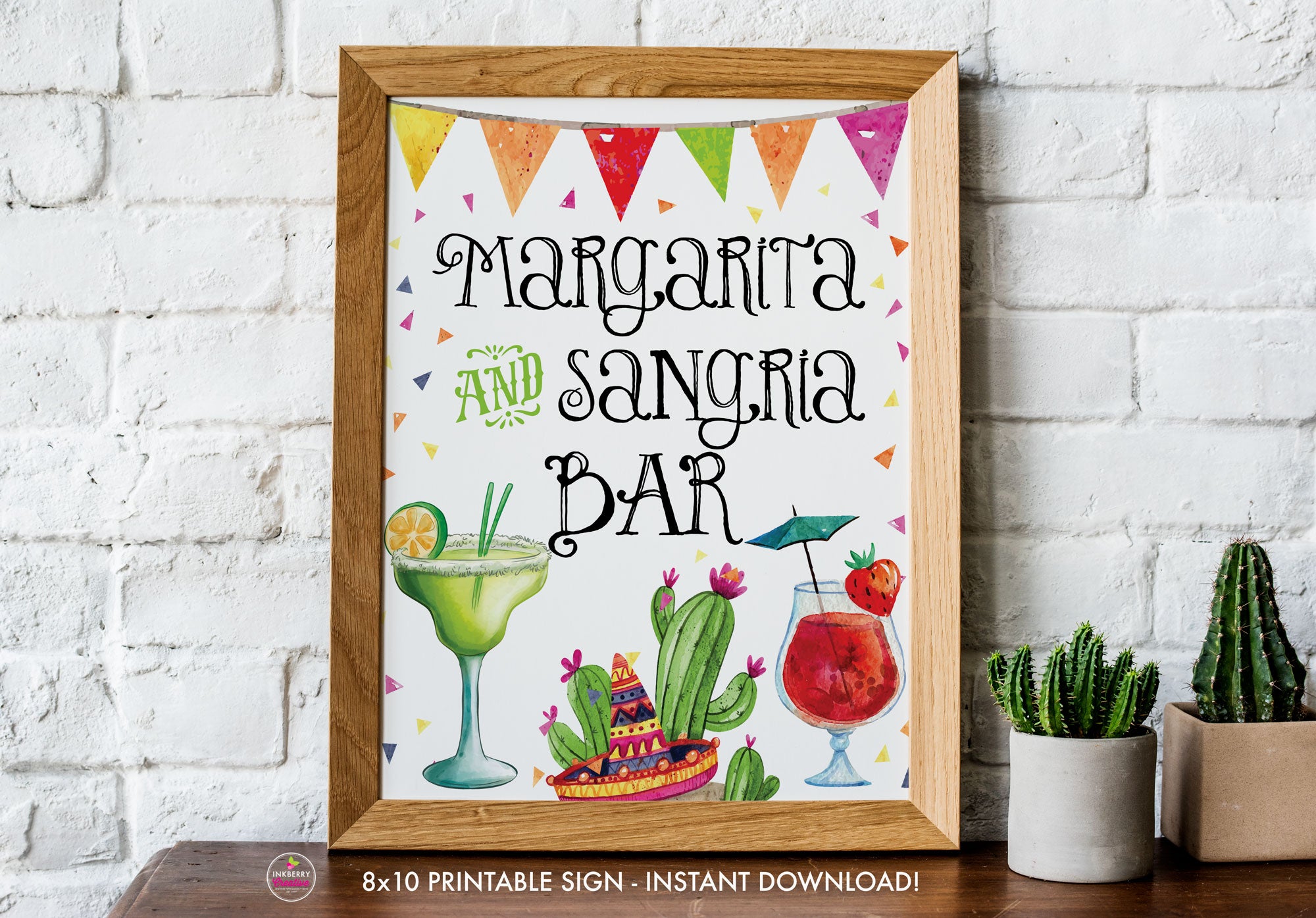 Taco Bout Love Bridal Shower - Margarita and Sangria Bar - Printable Sign - 8x10
