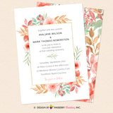 Beautiful Blooms - Watercolor Painted Floral Printable Wedding Collection - Custom Design, Printable Files, We Personalize, Edit - You Print - inkberrycards