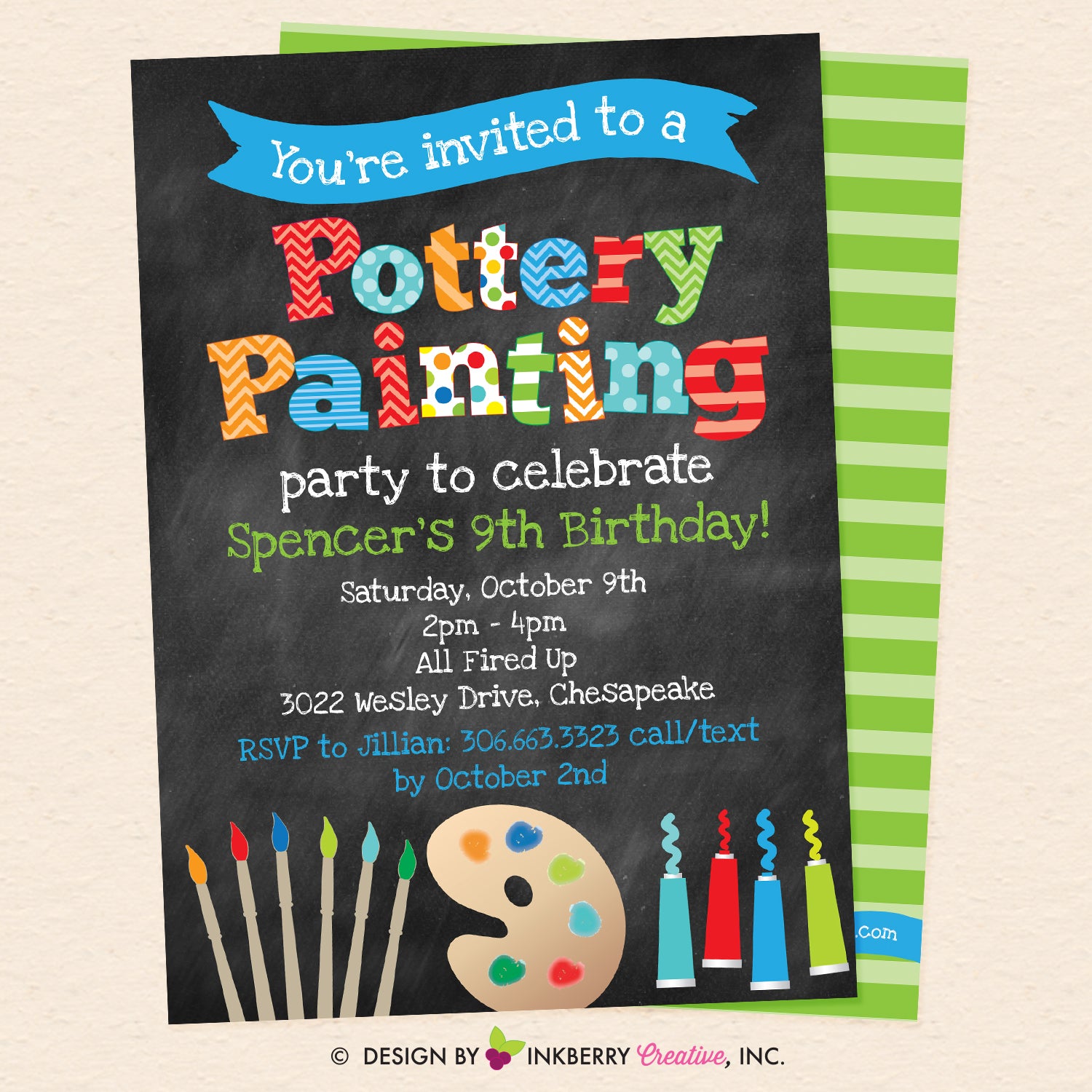 pottery-painting-party-invitation-boys-chalkboard-style-kids-art-inkberry-creative for Free Printable Art Party Invitations Pottery Painting Party Invitation (Boys) (Chalkboard Style) - Kids Art – Inkberry Creative for Free Printable Art Party Invitations