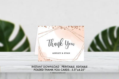 Bubbles and Brews Shower - Thank You Note Card - Folded A2 - Printable, Editable