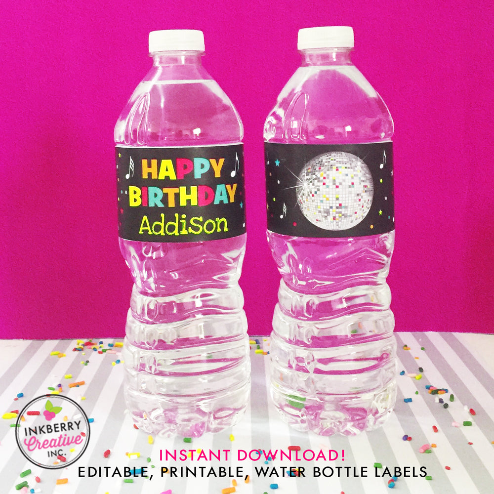 Neon Dance Birthday Party - DIY Printable Party Pack - inkberrycards