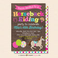Horseback Riding Birthday Party Invitation - Woodgrain Horse Theme Birthday Party Invite - Printable, Instant Download, Editable, PDF - inkberrycards