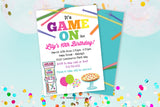 Game On - Arcade Games and Pizza Birthday Party Invitation (Girls) - Printable, Instant Download, Editable, PDF