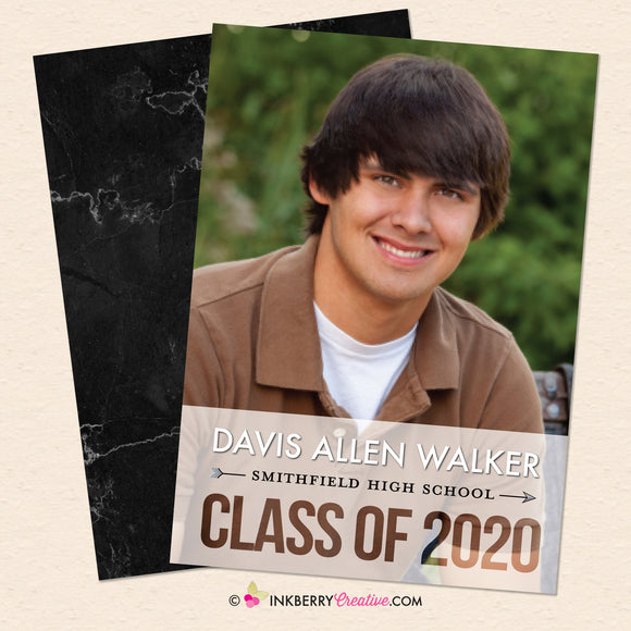 Modern Cut Graduation Photo Invitation or Announcement