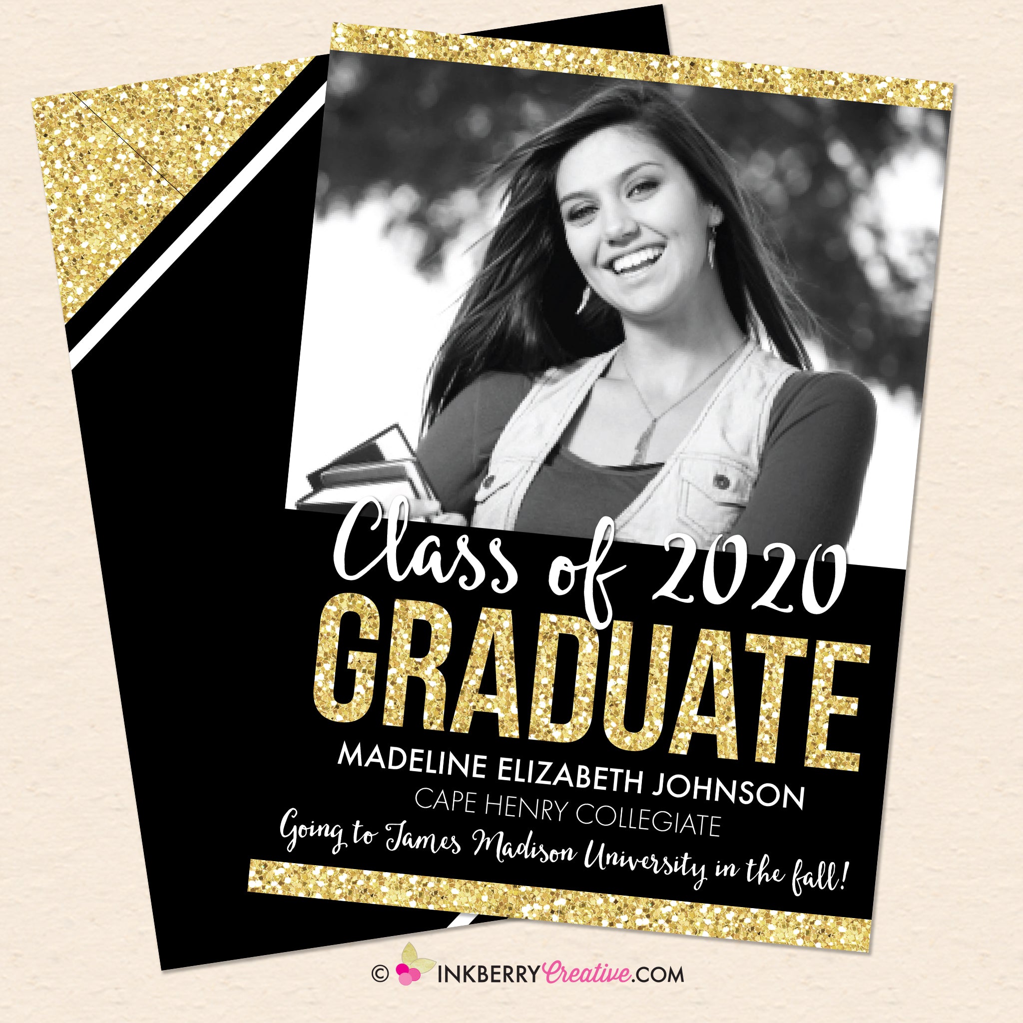 Gold Glitter Graduation