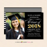 Golden Year Elegant Script - Graduation Invitation or Announcement - inkberrycards
