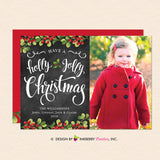 Holly Jolly Christmas Script - Christmas Photo Card - inkberrycards