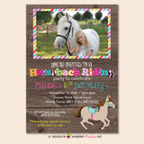 Horseback Riding Birthday Party Invitation (Photo Version, Horizontal)