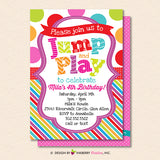 Jump and Play Kids Bounce or Trampoline Birthday Party Invitation - Printable, Instant Download, Editable, PDF - inkberrycards