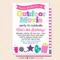Outdoor Movie Party Invitation - Backyard, Outdoor, Birthday, Girls Movie Party - Printable, Instant Download, Editable, PDF
