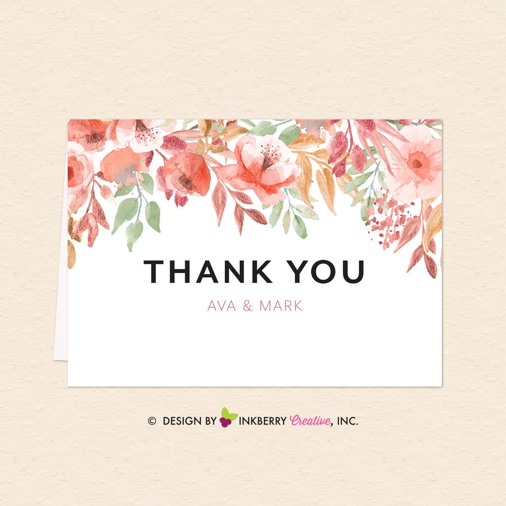 Beautiful Blooms - Watercolor Painted Floral Printable Wedding Collection - Custom Design, Printable Files, We Personalize, Edit - You Print - inkberrycards