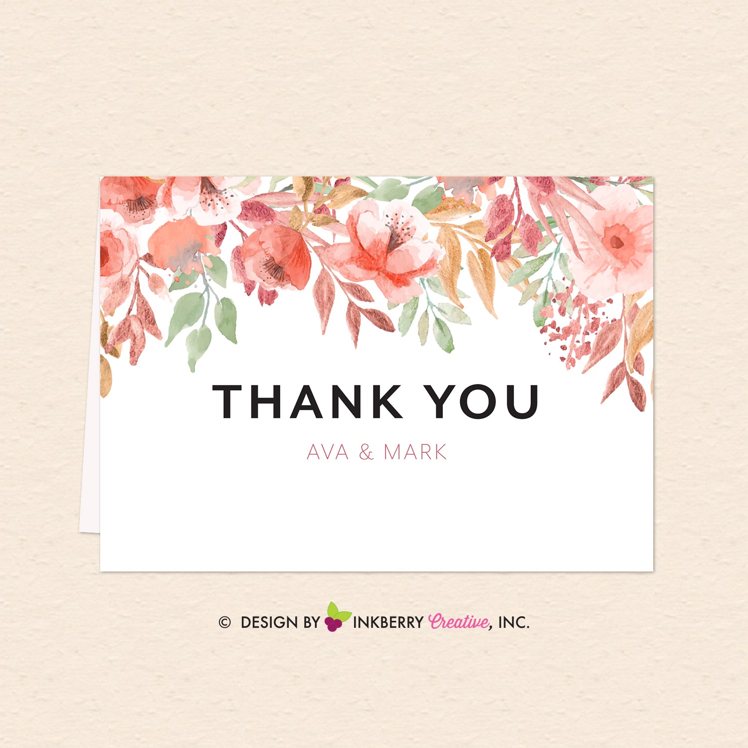 Beautiful Blooms - Watercolor Painted Floral Printable Wedding Collection - Custom Design, Printable Files, We Personalize, Edit - You Print - inkberrycards