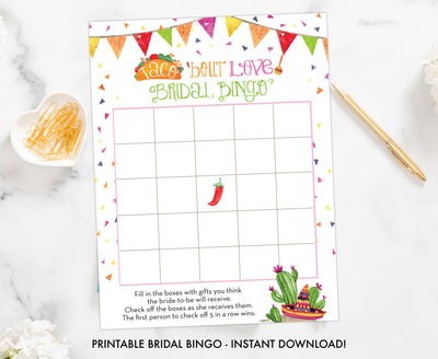 Taco Bout Love Bridal Shower Bingo - Printable Shower Game