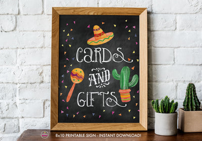 Taco Bout Love Bridal Shower - Cards and Gifts Sign - Chalkboard Style - Printable Sign - 8x10