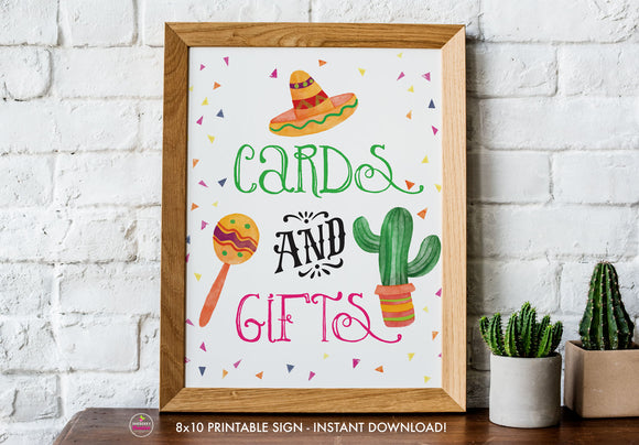 Taco Bout Love Bridal Shower - Cards and Gifts Sign - Printable Sign - 8x10