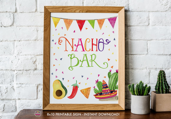 Taco Bout Love Bridal Shower - Nacho Bar - Printable Sign - 8x10