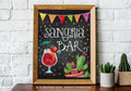 Taco Bout Love Bridal Shower - Sangria Bar - Chalkboard Style - Printable Sign - 8x10