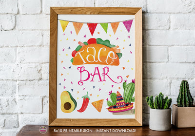 Taco Bout Love Bridal Shower - Taco Bar - Printable Sign - 8x10
