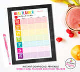 Printable Meal Planner and Food Tracker, Instant Download, PDF, Weekly Meal Planning, Food Tracking, Daily Meals Food Tracker, Food Journal - inkberrycards
