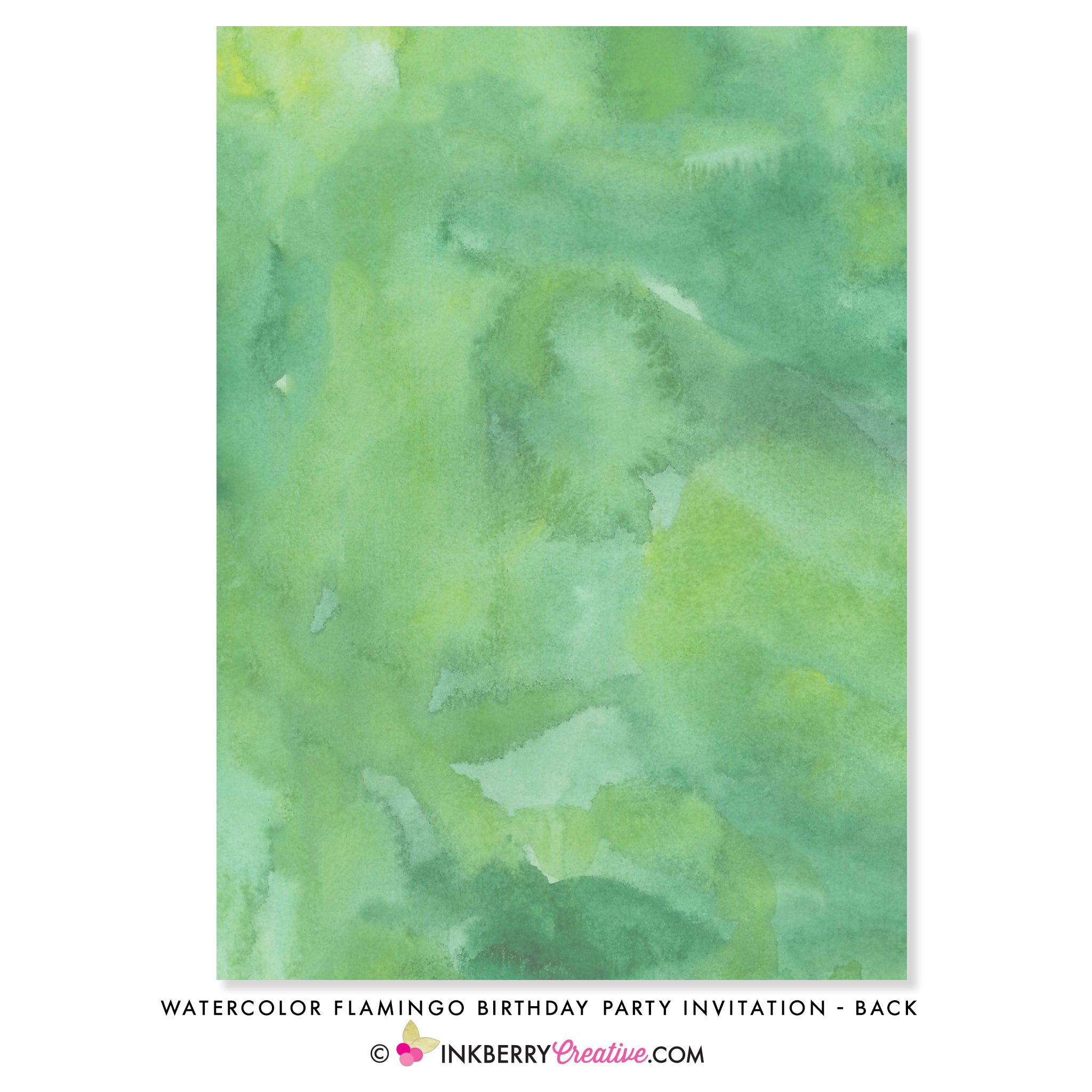 Let's Flamingle Flamingo Birthday Party Invitation - Watercolor Style - inkberrycards