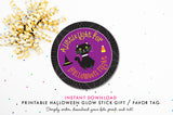 Little Light For Halloween Night - Printable, Round, Kids Halloween Glow Stick Gift Tag or Sticker - Instant Download JPEG and PDF Files - inkberrycards