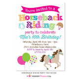 Horseback Riding Birthday Party Invitation (White) - inkberrycards