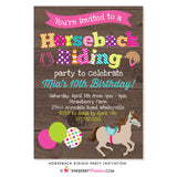 Horseback Riding Birthday Party Invitation (Wood) - inkberrycards