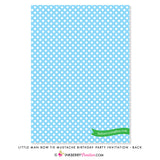 Little Man Bow Tie and Mustache Birthday Party Invitation - inkberrycards