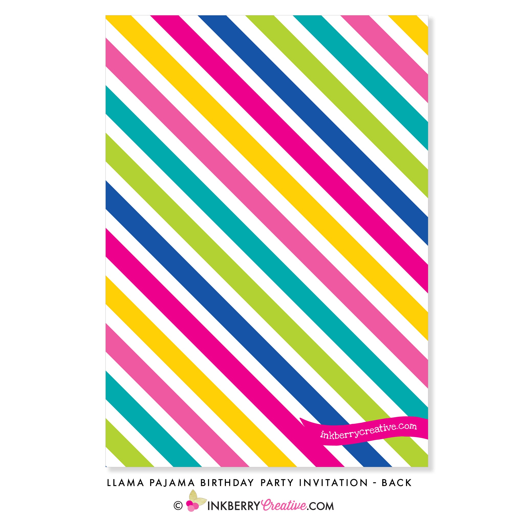 Llama Pajama Birthday Party Invitation - Chalkboard Style - inkberrycards