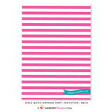 Movie Birthday Party Invitation (Girls) - Chalkboard Style - inkberrycards