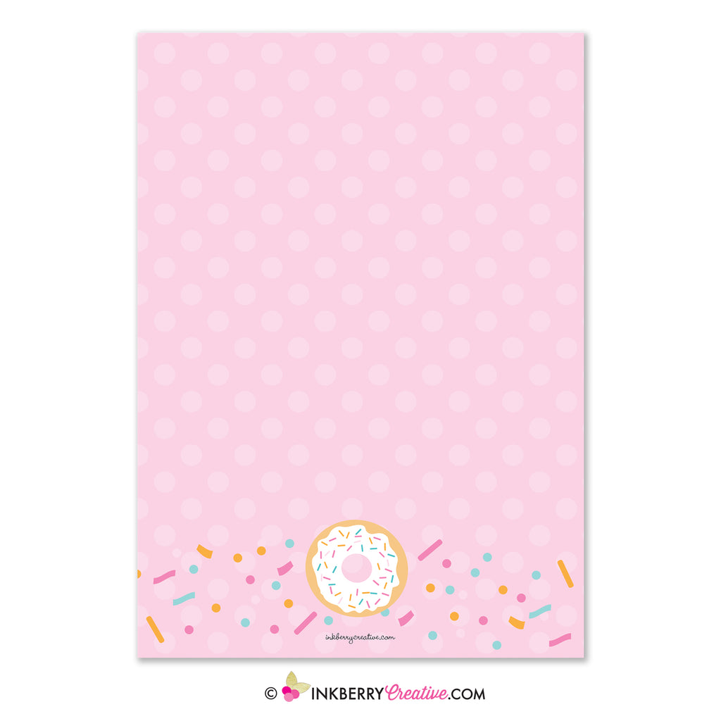 Donuts and Diapers - Baby Girl Sprinkle / Baby Shower Invitation