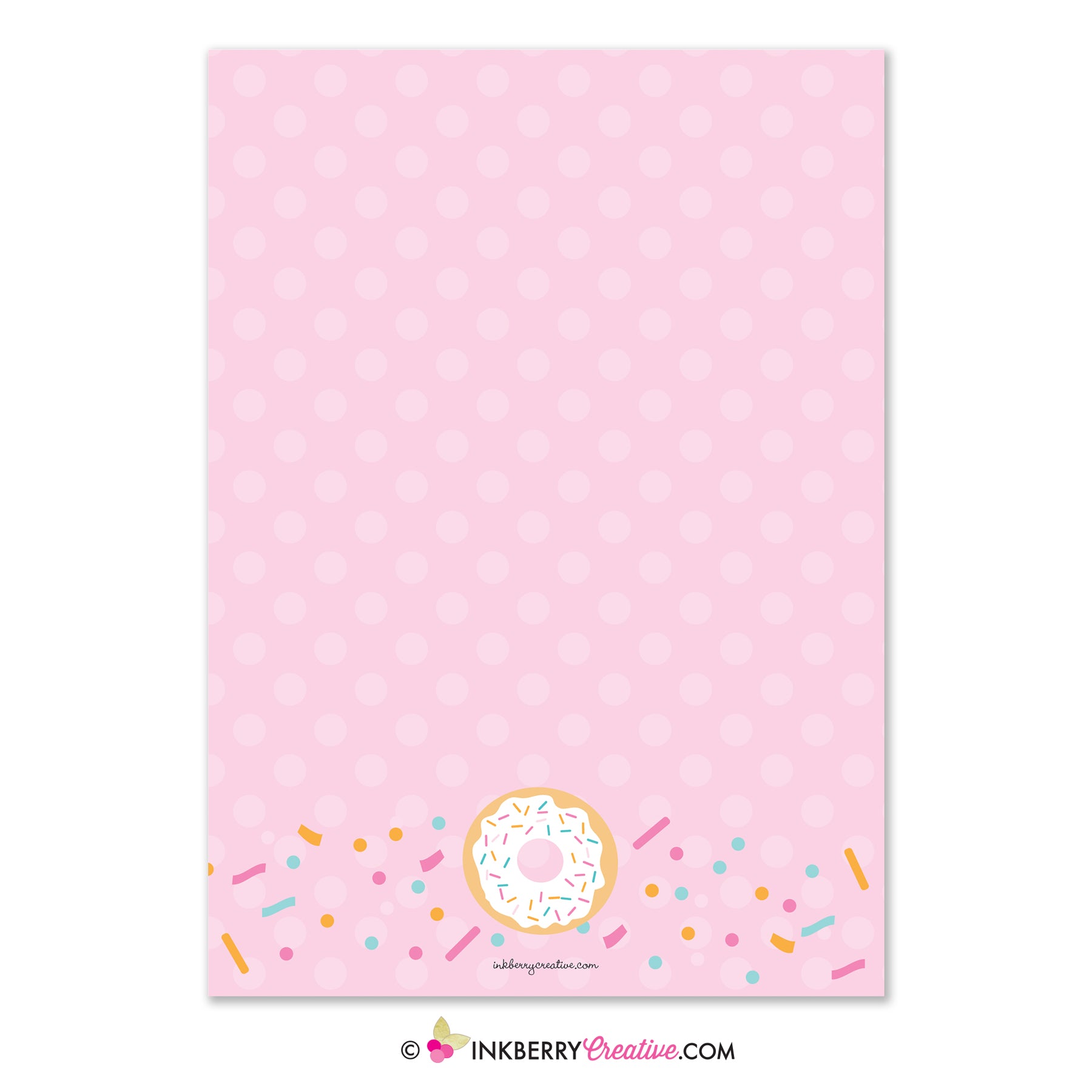 Donuts and Diapers - Baby Girl Sprinkle / Baby Shower Invitation (White Background)