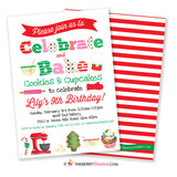 Christmas Baking Birthday Party Invitation - Chalkboard, Cookies Cupcakes Christmas Baking Party, Printable, Instant Download, Editable, PDF