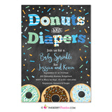 Donuts and Diapers - Baby Boy Sprinkle / Baby Shower Invitation