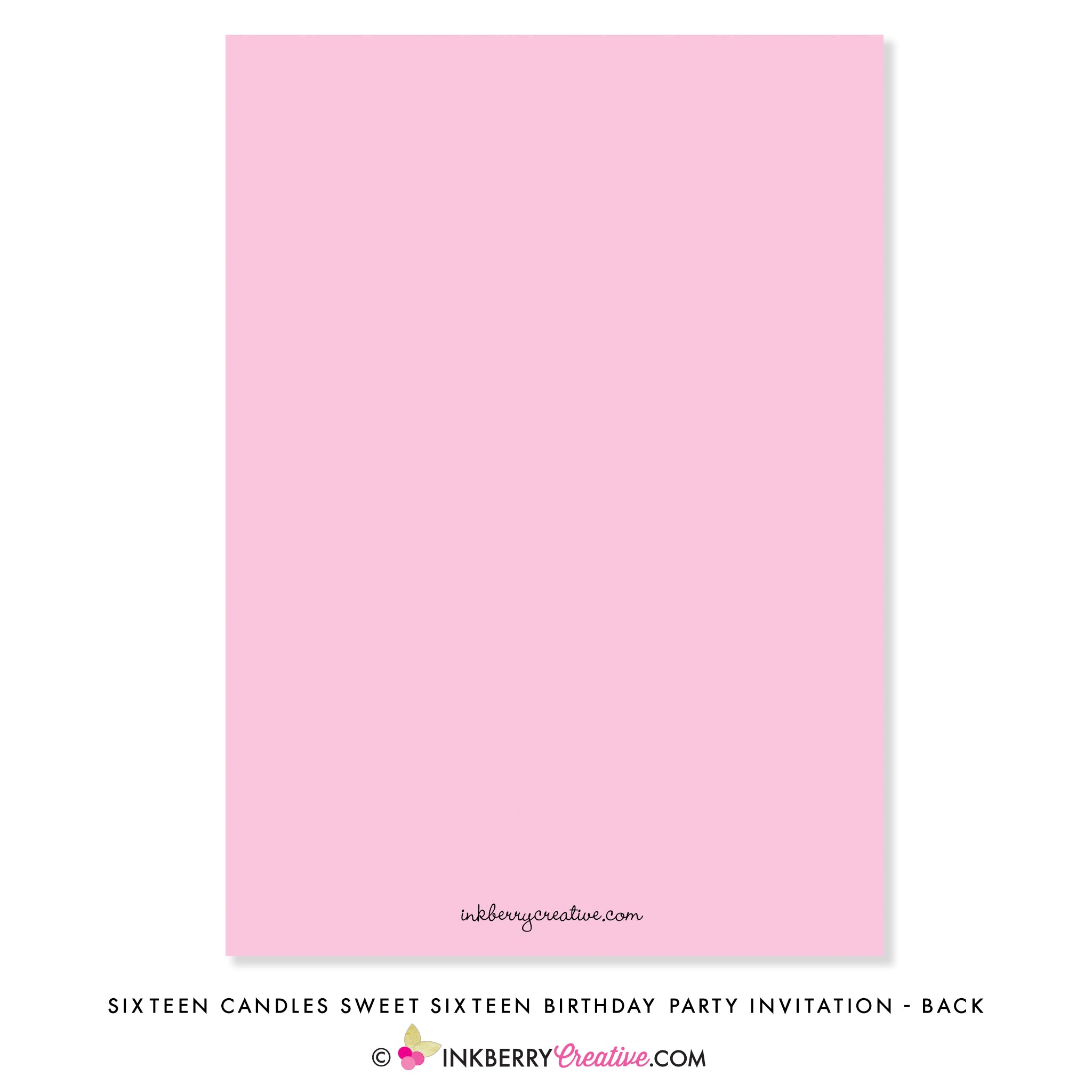Sixteen Candles Sweet 16 Birthday Cake Party Invitation - inkberrycards