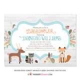 Woodland Forest Animal Baby Shower Invitation - inkberrycards