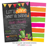 Taco 'Bout A Baby (Chalkboard Style) Baby Shower Invitation - inkberrycards