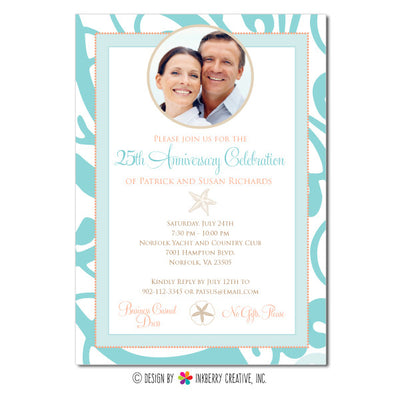 Seaside Celebration Anniversary Party Invitation - inkberrycards