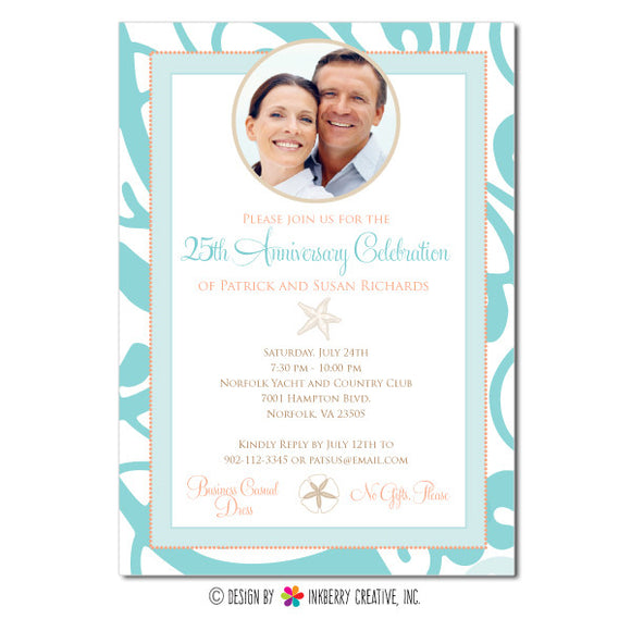 Seaside Celebration Anniversary Party Invitation - inkberrycards