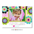 Funky Floral Girl's Photo Thank You Note - inkberrycards