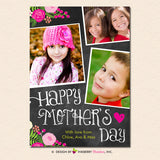 Chalkboard Floral Mother's Day Photo Card - inkberrycards