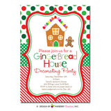 Gingerbread House Decorating Party Invitation - inkberrycards