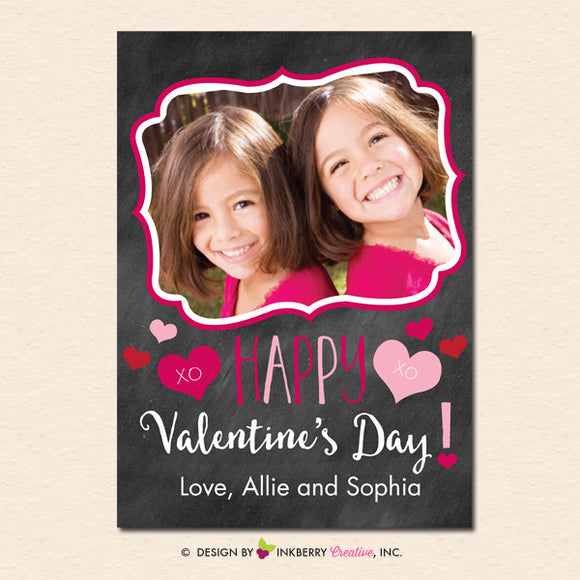 Ornate Frame Chalkboard - Valentine's Day Photo Card - inkberrycards