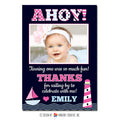 Ahoy! Girl's Nautical Photo Thank You Note - inkberrycards
