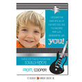Rockstar Boy (Blue) Photo Thank You Note - inkberrycards